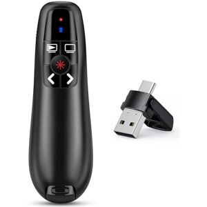 Kinizuxi 2-in-1 USB Type C Telecommande Ordinateur Powerpoint, 2.4GHz Presentation Cliqueur Zapette Powerpoint Pointeur Slide Présentateur Sans Fil pour Ordinateur PC Portable - Publicité Kinizuxi 2-in-1 USB Type C Telecommande Ordinateur Powerpoint, 2.4GHz Presentation Cliqueur Zapette Powerpoint Pointeur Slide Présentateur Sans Fil pour Ordinateur PC Portable - Publicité