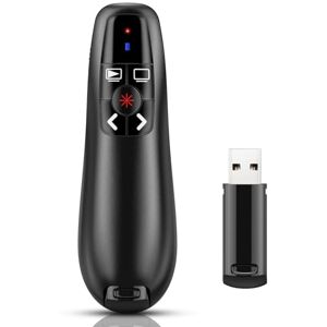 VVKPEYIN Télécommande sans fil pour présentation PowerPoint, 2,4 GHz, avec récepteur USB, indicateur rouge, pour Windows/Mac/PowerPoint/Keynote/Google Slides/PDF - Publicité VVKPEYIN Télécommande sans fil pour présentation PowerPoint, 2,4 GHz, avec récepteur USB, indicateur rouge, pour Windows/Mac/PowerPoint/Keynote/Google Slides/PDF - Publicité
