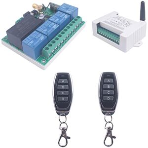 SUYUKUFU Interrupteur d’éclairage sans fil 220V 4CH sans câblage Apprendre le code Interrupteurs de relais de télécommande 85V-250V 220V 110V pour porte de garage légère (2 * Télécommande) - Publicité SUYUKUFU Interrupteur d’éclairage sans fil 220V 4CH sans câblage Apprendre le code Interrupteurs de relais de télécommande 85V-250V 220V 110V pour porte de garage légère (2 * Télécommande) - Publicité