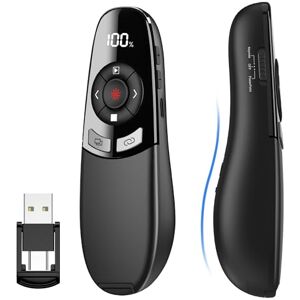 HASACOOL Présentateur USB C, Powerpoint sans fil 2,4 GHz, pointeur pour présentations avec indicateur de batterie, lumière rouge, télécommande de présentation pour PowerPoint/Keynote/Google Slides - Publicité HASACOOL Présentateur USB C, Powerpoint sans fil 2,4 GHz, pointeur pour présentations avec indicateur de batterie, lumière rouge, télécommande de présentation pour PowerPoint/Keynote/Google Slides - Publicité