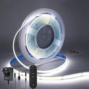 RYE Télécommande bande lumineuse COB LED 5M 12V,blanc froid 6000K Dimmable,Autocollant Ruban led flexible pour Contexte tv,Escalier,Chambre,Cuisine bricolage éclairage.Avec contrôleur, alimentation - Publicité RYE Télécommande bande lumineuse COB LED 5M 12V,blanc froid 6000K Dimmable,Autocollant Ruban led flexible pour Contexte tv,Escalier,Chambre,Cuisine bricolage éclairage.Avec contrôleur, alimentation - Publicité