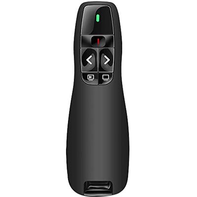 VOVIGGOL Ergonomique Telecommande Ordinateur Powerpoint, 2.4GHz USB Presentation Cliqueur Zapette Powerpoint Pointeur Slide Présentateur Sans Fil pour Ordinateur PC Portable - Publicité VOVIGGOL Ergonomique Telecommande Ordinateur Powerpoint, 2.4GHz USB Presentation Cliqueur Zapette Powerpoint Pointeur Slide Présentateur Sans Fil pour Ordinateur PC Portable - Publicité