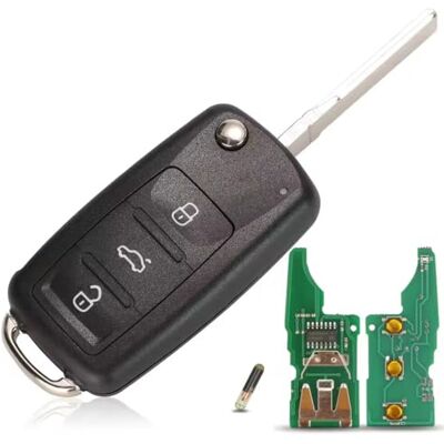 Pro-Plip ProPlip Clé complète avec électronique à Programmer Compatible avec Toledo Touran Tiguan EOS G.olf Leon Scirocco Beetle Ibiza Jetta Fabia 434MHz ID48 Télécommande 3 Boutons Vierge - Publicité Pro-Plip ProPlip Clé complète avec électronique à Programmer Compatible avec Toledo Touran Tiguan EOS G.olf Leon Scirocco Beetle Ibiza Jetta Fabia 434MHz ID48 Télécommande 3 Boutons Vierge - Publicité