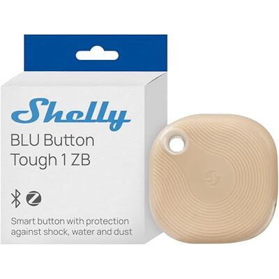 Shelly BLU Button Tough 1 ZB Mokka – Bouton de Domituque Zigbee et Bluetooth; Télécommande dispositifs, scènes intelligents; Multi-clic, IP64, Cryptage robuste, Commande à distance app - Publicité Shelly BLU Button Tough 1 ZB Mokka – Bouton de Domituque Zigbee et Bluetooth; Télécommande dispositifs, scènes intelligents; Multi-clic, IP64, Cryptage robuste, Commande à distance app - Publicité