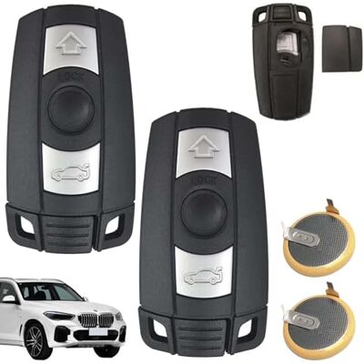 Vaileal Télécommande pour clé de voiture avec 2 piles LIR2025, compatible avec BMW Série 1 3 5 6 X1 X5 - Publicité Vaileal Télécommande pour clé de voiture avec 2 piles LIR2025, compatible avec BMW Série 1 3 5 6 X1 X5 - Publicité