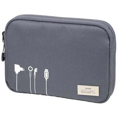 TROIKA Blue Cycle Tech Pouch Pouch 2 6 poches filet Compartiment principal avec compartiment secret pour mini appareils de suivi (par exemple Apple AirTag) Plastique marin recyclé Gris foncé - Publicité TROIKA Blue Cycle Tech Pouch Pouch 2 6 poches filet Compartiment principal avec compartiment secret pour mini appareils de suivi (par exemple Apple AirTag) Plastique marin recyclé Gris foncé - Publicité