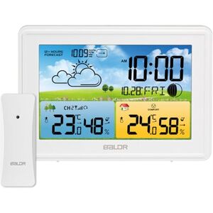 LEVIPE Station météo sans Fil avec 1 Capteurs Intérieure Extérieure, Thermomètre Hygromètre Baromètre LED Ecran Rétro-éclairage Horloge Numérique Alarme et Snooze Affichage (Blanc) - Publicité LEVIPE Station météo sans Fil avec 1 Capteurs Intérieure Extérieure, Thermomètre Hygromètre Baromètre LED Ecran Rétro-éclairage Horloge Numérique Alarme et Snooze Affichage (Blanc) - Publicité