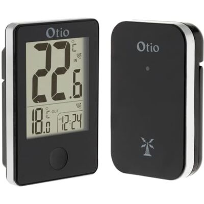 Otio Thermomètre intérieur/extérieur avec capteur sans fil noir - Publicité Otio Thermomètre intérieur/extérieur avec capteur sans fil noir - Publicité