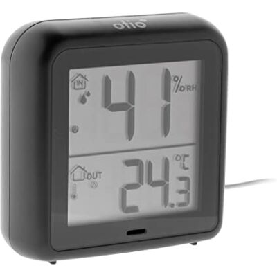 Otio Thermomètre hygromètre Noir à sonde filaire et capteur de précision - Publicité Otio Thermomètre hygromètre Noir à sonde filaire et capteur de précision - Publicité
