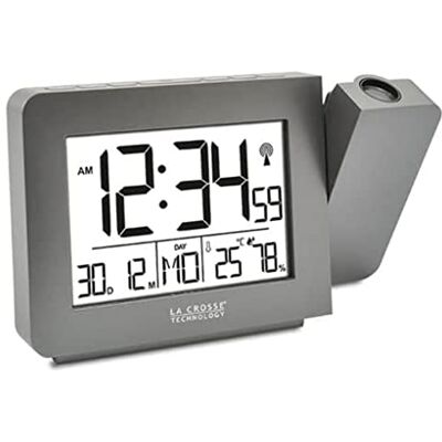 La Crosse Technology WT522 Réveil Radio-Piloté avec Projection Silver, Gris, 167.9 x 99 x 38.5 mm, (WT522-MEG) - Publicité La Crosse Technology WT522 Réveil Radio-Piloté avec Projection Silver, Gris, 167.9 x 99 x 38.5 mm, (WT522-MEG) - Publicité