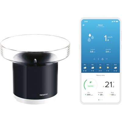 Netatmo Pluviomètre connecté sans-Fil pour la Station Météo, NRG01-WW, Noir - Publicité Netatmo Pluviomètre connecté sans-Fil pour la Station Météo, NRG01-WW, Noir - Publicité