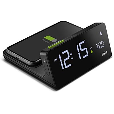 Braun Réveil numérique de avec écran LCD VA, Bloc de Charge Rapide sans Fil Qi 10W, réglage Automatique du rétro-éclairage, Configuration Rapide, Alarme sonore, en Noir, modèle BC21BEU. Publicité Braun Réveil numérique de avec écran LCD VA, Bloc de Charge Rapide sans Fil Qi 10W, réglage Automatique du rétro-éclairage, Configuration Rapide, Alarme sonore, en Noir, modèle BC21BEU. Publicité
