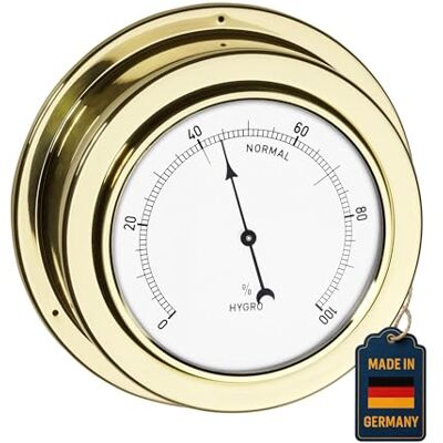 TFA Dostmann hygromètre analogique, boîtier en laiton, 44.1009, fabriqué en Allemagne, pour mesurer l'humidité de l'air, or - Publicité TFA Dostmann hygromètre analogique, boîtier en laiton, 44.1009, fabriqué en Allemagne, pour mesurer l'humidité de l'air, or - Publicité