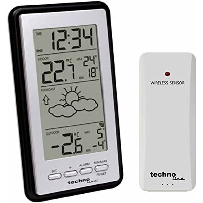 techno line Technoline Smart Effects WS 9130 Réveil radio-piloté/station météo Capteur extérieur, argenté - Publicité techno line Technoline Smart Effects WS 9130 Réveil radio-piloté/station météo Capteur extérieur, argenté - Publicité