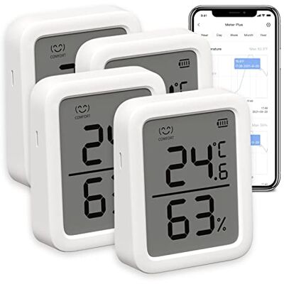 SwitchBot Thermomètre Connecté, Thermomètre Intérieur Connecté Avec Puce Suisse, Capteur de Température Connecté Contrôlé Par l’App, Thermomètre Connecté Bluetooth, Hub Requis Pour WiFi - Publicité SwitchBot Thermomètre Connecté, Thermomètre Intérieur Connecté Avec Puce Suisse, Capteur de Température Connecté Contrôlé Par l’App, Thermomètre Connecté Bluetooth, Hub Requis Pour WiFi - Publicité