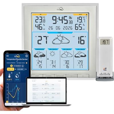 TFA Dostmann Station météo avec capteur ext. wifi TFA.me ID-08, 35.8105, prévisions météo de wetter.com pour 5 jours, portail en ligne, valeurs max. et min., fonction d'alerte, couleur blanche - Publicité TFA Dostmann Station météo avec capteur ext. wifi TFA.me ID-08, 35.8105, prévisions météo de wetter.com pour 5 jours, portail en ligne, valeurs max. et min., fonction d'alerte, couleur blanche - Publicité