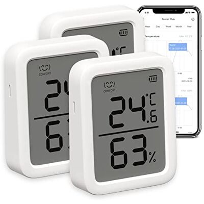 SwitchBot Thermomètre Connecté, Thermomètre Intérieur Connecté Avec Puce Suisse, Capteur de Température Connecté Contrôlé Par l’App, Thermomètre Connecté Bluetooth, Lot de 3 - Publicité SwitchBot Thermomètre Connecté, Thermomètre Intérieur Connecté Avec Puce Suisse, Capteur de Température Connecté Contrôlé Par l’App, Thermomètre Connecté Bluetooth, Lot de 3 - Publicité