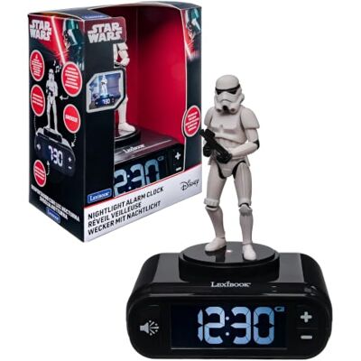 Lexibook , Réveil Star Wars Stormtrooper Sons Noir, RL800SW2 Réveil Stormtrooper avec effets sonores, figurine LED, écran LCD et fonction répétition intégrée - Publicité Lexibook , Réveil Star Wars Stormtrooper Sons Noir, RL800SW2 Réveil Stormtrooper avec effets sonores, figurine LED, écran LCD et fonction répétition intégrée - Publicité