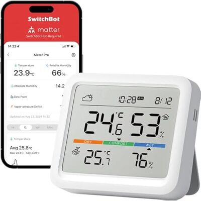 SwitchBot Meter Pro Station météo thermomètre hygromètre ws - Publicité SwitchBot Meter Pro Station météo thermomètre hygromètre ws - Publicité