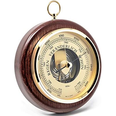 Fischer 1436R-22, baromètre, bois véritable, diamètre 170 mm - Publicité Fischer 1436R-22, baromètre, bois véritable, diamètre 170 mm - Publicité