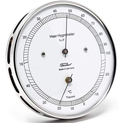 Fischer 111.01T, hygromètre à cheveux et thermomètre, acier inox argent - Publicité Fischer 111.01T, hygromètre à cheveux et thermomètre, acier inox argent - Publicité