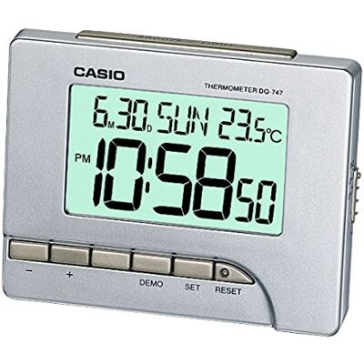 Casio Réveil Digital Mixte Collection DQ-747-8EF Gris/Gris - Publicité Casio Réveil Digital Mixte Collection DQ-747-8EF Gris/Gris - Publicité
