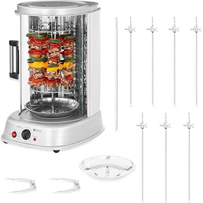 Royal Catering Rôtissoire Verticale Machine À Kébab Poulet Électrique Appareil Mini Machine Grill Rotatif RCGV-1800-1 (3-en-1, 1 800 W, 160 °C max., Minuterie 60 min, Nombreux Accessoires) - Publicité Royal Catering Rôtissoire Verticale Machine À Kébab Poulet Électrique Appareil Mini Machine Grill Rotatif RCGV-1800-1 (3-en-1, 1 800 W, 160 °C max., Minuterie 60 min, Nombreux Accessoires) - Publicité