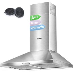 Comfee ' Hotte aspirante 60 cm Classe A++ en acier inoxydable avec LED et système de recirculation et de conduits Hotte murale 600 mm avec filtres à charbon - Publicité Comfee ' Hotte aspirante 60 cm Classe A++ en acier inoxydable avec LED et système de recirculation et de conduits Hotte murale 600 mm avec filtres à charbon - Publicité
