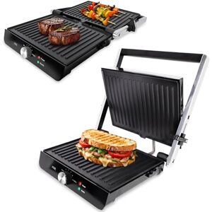 ADE Barbecue életrique pour légumes, viande et grill panini appareil croque monsieur 3 en 1 machine a panini plancha électrique XXL plaques antiadhésives et température réglable 2.000 W - Publicité ADE Barbecue életrique pour légumes, viande et grill panini appareil croque monsieur 3 en 1 machine a panini plancha électrique XXL plaques antiadhésives et température réglable 2.000 W - Publicité