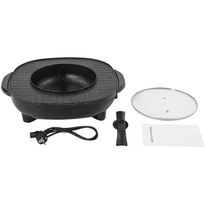 YIEMJS Hotpot électrique 2 en 1 et grill Revêtement antiadhésif Multifonction Poêle divisée pour 5 à 6 personnes Pour l'intérieur coréen, barbecue, thaï, fondue, raclette - Publicité YIEMJS Hotpot électrique 2 en 1 et grill Revêtement antiadhésif Multifonction Poêle divisée pour 5 à 6 personnes Pour l'intérieur coréen, barbecue, thaï, fondue, raclette - Publicité