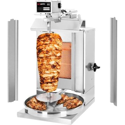 GGM Gastro DOK1 Machine à kebab professionnelle/Grill gyros à gaz 1 brûleurs 3,25kW pour 5kg de viande à poser livré avec 1 broche et 2 volets - Publicité GGM Gastro DOK1 Machine à kebab professionnelle/Grill gyros à gaz 1 brûleurs 3,25kW pour 5kg de viande à poser livré avec 1 broche et 2 volets - Publicité