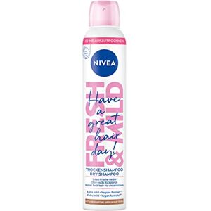 Beiersdorf Nivea Shampooing sec Fresh & Mild pour les tons moyens (200 ml), shampooing sec extra doux avec un parfum agréable, shampooing pour cheveux secs pour une fraîcheur longue durée - Publicité Beiersdorf Nivea Shampooing sec Fresh & Mild pour les tons moyens (200 ml), shampooing sec extra doux avec un parfum agréable, shampooing pour cheveux secs pour une fraîcheur longue durée - Publicité