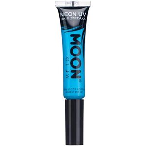 Moon Glow Bandes de couleur de cheveux UV néon Mascara capillaire Teinture capillaire lavable temporaire Couleur néon brillante, brille sous un éclairage UV, bleu profond, 15 ml - Publicité Moon Glow Bandes de couleur de cheveux UV néon Mascara capillaire Teinture capillaire lavable temporaire Couleur néon brillante, brille sous un éclairage UV, bleu profond, 15 ml - Publicité