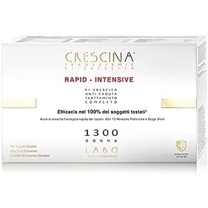 CRESCINA LABO  Transdermic RAPID-INTENSIVE Double Traitement Anti-Chute et Repousse 1300 Femme 20+20 Ampoules - Publicité