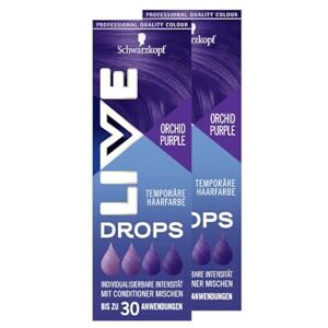 LIVE Schwarzkopf Color Drops Orchid Purple (2 x 30 ml), gouttes de couleur dosables pour un look personnalisé, teinture à mélanger avec l'après-shampooing, coloration temporaire dure jusqu'à 12 - Publicité LIVE Schwarzkopf Color Drops Orchid Purple (2 x 30 ml), gouttes de couleur dosables pour un look personnalisé, teinture à mélanger avec l'après-shampooing, coloration temporaire dure jusqu'à 12 - Publicité