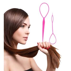 WOO GIRL Hair Twister Lot de 2 chignons ou topsytail coiffants en quelques secondes pour femme avec tutoriel vidéo (rose) - Publicité