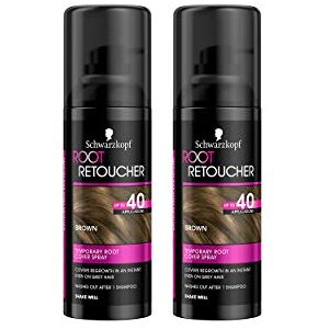 Schwarzkopf Root Retoucher Spray de teinture temporaire instantané pour cheveux bruns, boîte duo marron - Publicité Schwarzkopf Root Retoucher Spray de teinture temporaire instantané pour cheveux bruns, boîte duo marron - Publicité