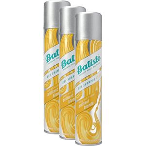 Batiste Pack de 3 shampoings secs, avec un soupçon de couleur blond brillant pour tous les types de cheveux 3 x 200 ml. Publicité Batiste Pack de 3 shampoings secs, avec un soupçon de couleur blond brillant pour tous les types de cheveux 3 x 200 ml. Publicité