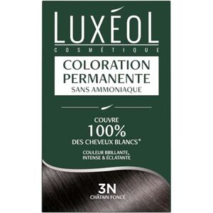 Luxéol Coloration Permanente 3N Châtain Foncé Sans Ammoniaque Couvre 100% des Cheveux Blancs(1) Longue Durée(2) Couleur Lumineuse Éclatante Intense Testée & Approuvée 60ml, 60ml, 12ml - Publicité Luxéol Coloration Permanente 3N Châtain Foncé Sans Ammoniaque Couvre 100% des Cheveux Blancs(1) Longue Durée(2) Couleur Lumineuse Éclatante Intense Testée & Approuvée 60ml, 60ml, 12ml - Publicité