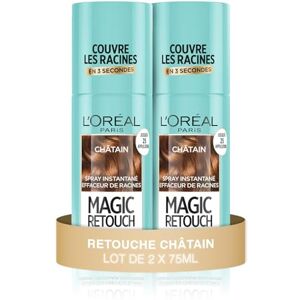 L'Oreal L’ORÉAL PARIS Lot de 2 Magic Retouch Châtain Spray Instantané Correcteur de Racines & Cheveux Blancs Hommes & Femmes 75ml - Publicité L'Oreal L’ORÉAL PARIS Lot de 2 Magic Retouch Châtain Spray Instantané Correcteur de Racines & Cheveux Blancs Hommes & Femmes 75ml - Publicité