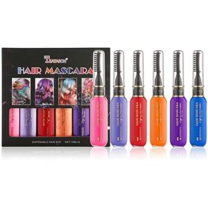 Gireatick 6 Couleurs Instantanément Colorant Pour Cheveux Mascara Temporaire Pour Cheveux Pour Filles Et Femmes, Couleur De Cheveux Lavable Craie Arc-en-ciel Mascara - Publicité Gireatick 6 Couleurs Instantanément Colorant Pour Cheveux Mascara Temporaire Pour Cheveux Pour Filles Et Femmes, Couleur De Cheveux Lavable Craie Arc-en-ciel Mascara - Publicité