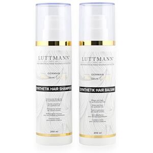 LUTTMANN ® Synthetic Hair Care Wig Shampoo & Balm Set di cura da 200 ml ciascuno pulizia delicata per capelli sintetici specialmente per parrucchini e parrucche - Publicité LUTTMANN ® Synthetic Hair Care Wig Shampoo & Balm Set di cura da 200 ml ciascuno pulizia delicata per capelli sintetici specialmente per parrucchini e parrucche - Publicité