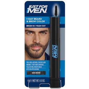JUST FOR MEN Retouche Instantané pour Barbe et Sourcils Blancs, Couleur Temporaire Pour un Look Plus Plein et Défini jusqu'à 30 Applications, Châtain Foncé - Publicité JUST FOR MEN Retouche Instantané pour Barbe et Sourcils Blancs, Couleur Temporaire Pour un Look Plus Plein et Défini jusqu'à 30 Applications, Châtain Foncé - Publicité