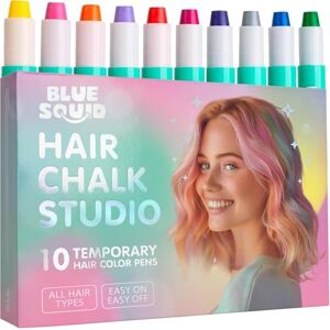 Blue Squid Craie Cheveux pour Filles – 10 Crayons de Couleur Temporaire Lavable et Sûre pour Enfants Cadeaux d'Anniversaire et Noël pour Ados, Cheveux Foncés, Âges 6 à 12 - Publicité Blue Squid Craie Cheveux pour Filles – 10 Crayons de Couleur Temporaire Lavable et Sûre pour Enfants Cadeaux d'Anniversaire et Noël pour Ados, Cheveux Foncés, Âges 6 à 12 - Publicité