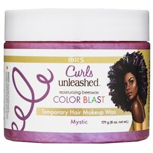 ORS Curls Unleashed Mystic Color Blast Cire de maquillage temporaire pour cheveux, avec cire d'abeille hydratante et huile de ricin, pour une meilleure expérience de coloration - Publicité ORS Curls Unleashed Mystic Color Blast Cire de maquillage temporaire pour cheveux, avec cire d'abeille hydratante et huile de ricin, pour une meilleure expérience de coloration - Publicité