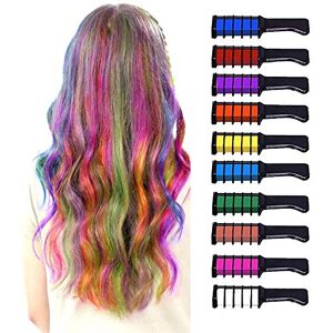 Lonnalee Craies pour cheveux pour enfants 10pcs, colorations de cheveux, peignes à craie lavable, pour les enfants, les adolescents pour les fêtes, Noël, Halloween - Publicité Lonnalee Craies pour cheveux pour enfants 10pcs, colorations de cheveux, peignes à craie lavable, pour les enfants, les adolescents pour les fêtes, Noël, Halloween - Publicité