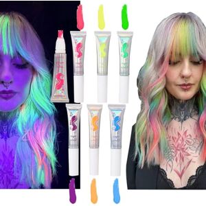 Gireatick Teinture Capillaire Temporaire, Ensemble de Gel Capillaire UV Néon, Peinture Phosphorescente pour les Cheveux et le Corps, 6 Couleurs Vives Non Toxiques pour le Costume d’Halloween - Publicité Gireatick Teinture Capillaire Temporaire, Ensemble de Gel Capillaire UV Néon, Peinture Phosphorescente pour les Cheveux et le Corps, 6 Couleurs Vives Non Toxiques pour le Costume d’Halloween - Publicité