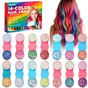 VelvetVista Lot de 14 Craie Cheveux Colorées, Craies Colorantes Temporaires, Faciles à Laver,Pour Cheveux Multicolores, Pour Anniversaire ou Cadeaux pour Filles (Couleur nacrée + Couleur fluo) - Publicité VelvetVista Lot de 14 Craie Cheveux Colorées, Craies Colorantes Temporaires, Faciles à Laver,Pour Cheveux Multicolores, Pour Anniversaire ou Cadeaux pour Filles (Couleur nacrée + Couleur fluo) - Publicité