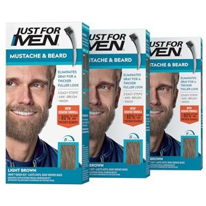 JUST FOR MEN Lot de 3 tubes de gel colorant pour moustache et barbe - Publicité JUST FOR MEN Lot de 3 tubes de gel colorant pour moustache et barbe - Publicité