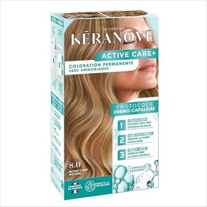 KERANOVE - ACTIVE CARE+ KERANOVE Coloration Permanente Dermo-Capillaire Sans Ammoniaque Odeur douce Kératine végétale et Prébiotiques 8.0 Blond Clair Naturel - Publicité KERANOVE - ACTIVE CARE+ KERANOVE Coloration Permanente Dermo-Capillaire Sans Ammoniaque Odeur douce Kératine végétale et Prébiotiques 8.0 Blond Clair Naturel - Publicité